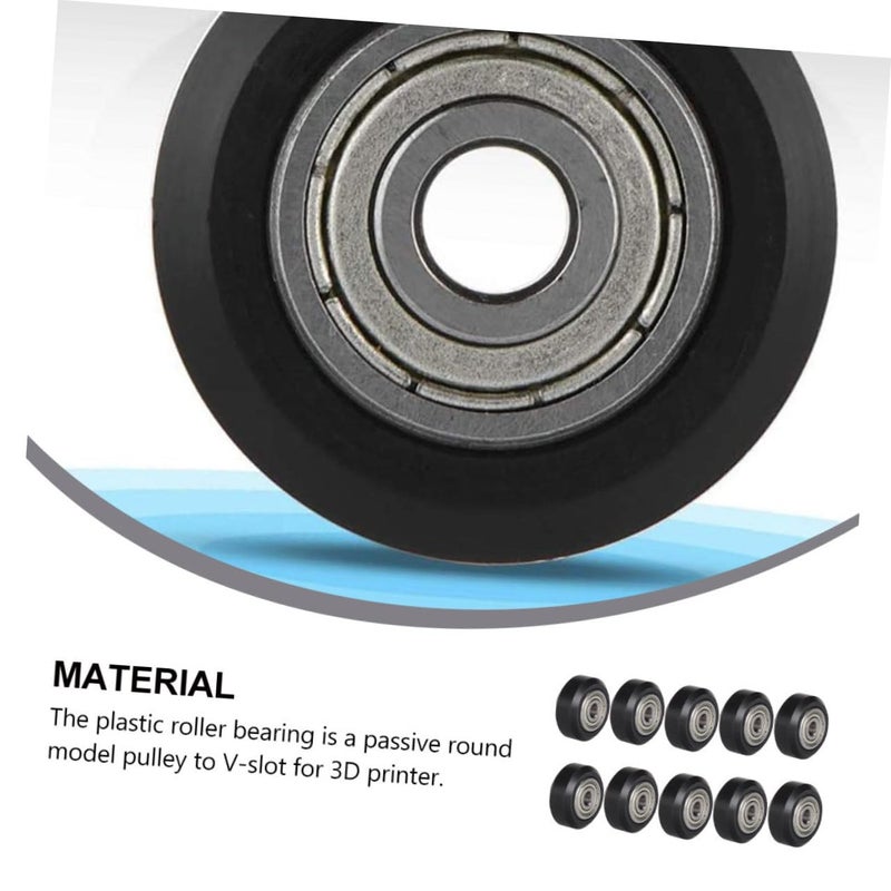 10 قطعة من عجلات البكرة البلاستيكية السلبية للطابعة، بكرة مستديرة مقاس 10 مم - Image 4