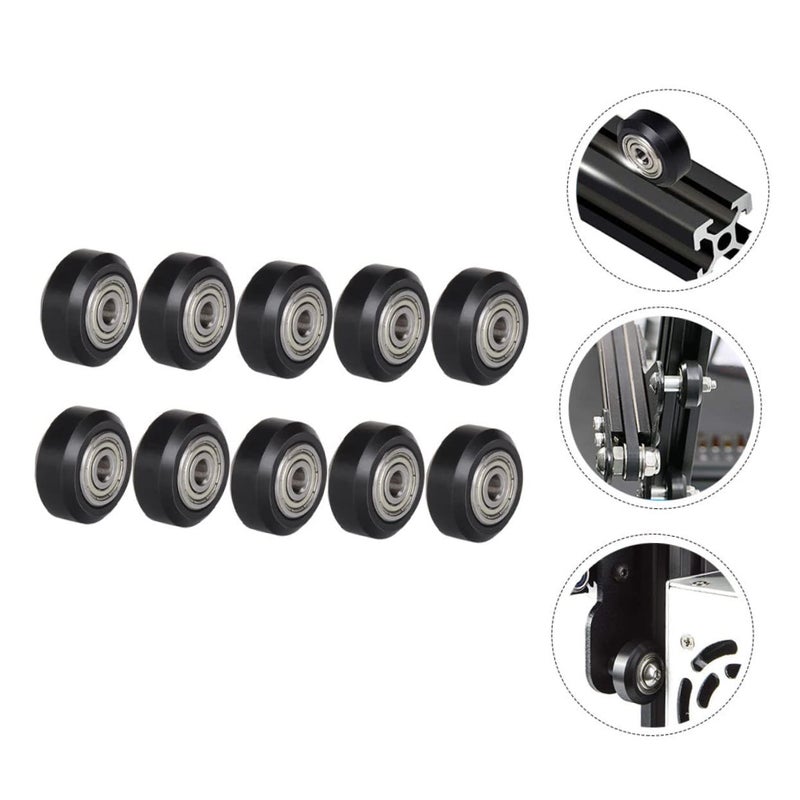 10 قطعة من عجلات البكرة البلاستيكية السلبية للطابعة، بكرة مستديرة مقاس 10 مم - Image 5