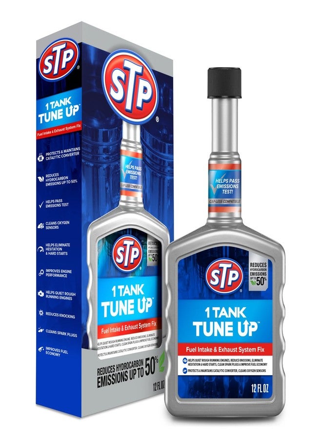 STP 1 Tank Tune-Up Fuel Additive Fuel System Cleaner and Exhaust System Cleaner, Cleans Fuel Injectors, Intake Valves, Cylinder Head and Piston Tops, 12 Fl Oz - Image 1