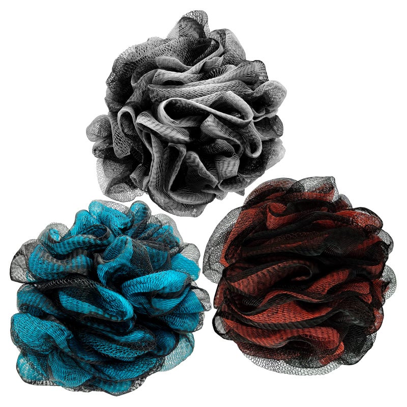 Loofah Bath Shower Sponge Body ScrubberExtra Large 75g XL Exfoliate Mesh Pouf Shower Bouquet3 Pack Body Wash for Women and Men