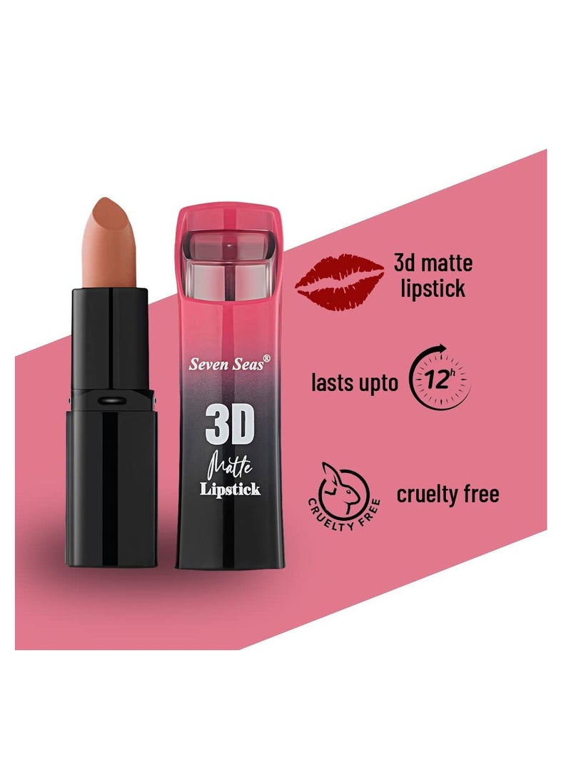 Seven Seas Seven Seas 3D Matte Velvet Finish Full Coverage Matte Long Lasting Lipstick Smooth Application Transferproof and Smudge Proof Highly Pigemented Lipstick for Women  - Image 4