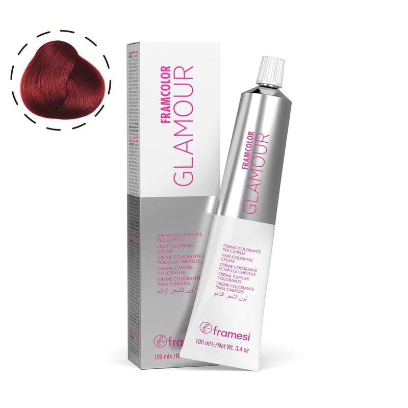 Framesi Morphosis Framesi FramColor Glamour 6.56 Dark Blonde Natural Red 100ml – Professional Red Blonde Hair Color - Image 1