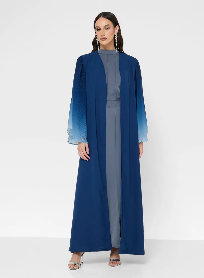 Khizana Ombre Abaya With Pleated Sleeves