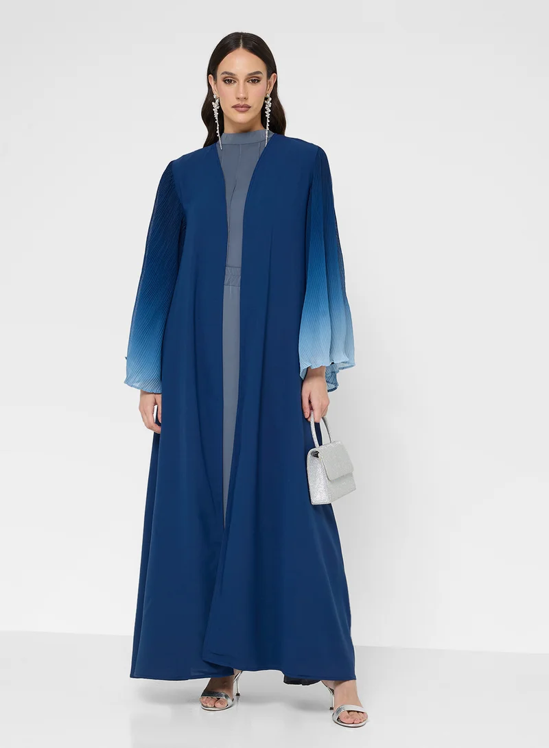 خزانة Ombre Abaya With Pleated Sleeves