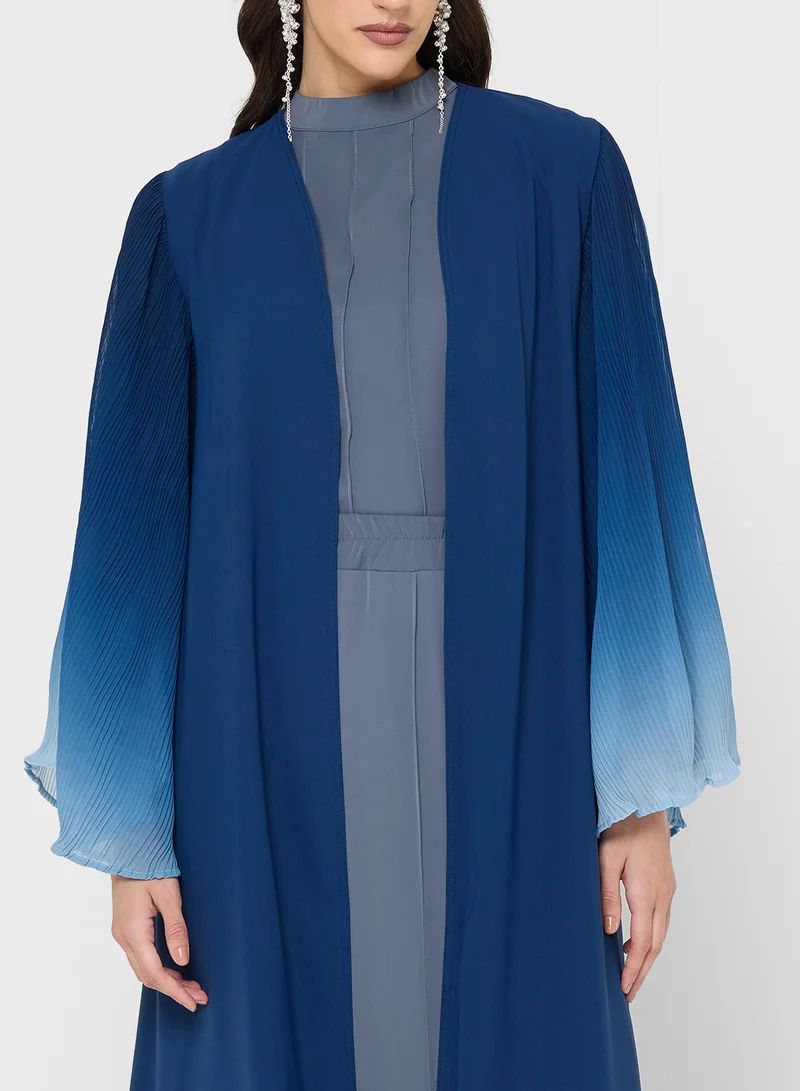 Khizana Ombre Abaya With Pleated Sleeves