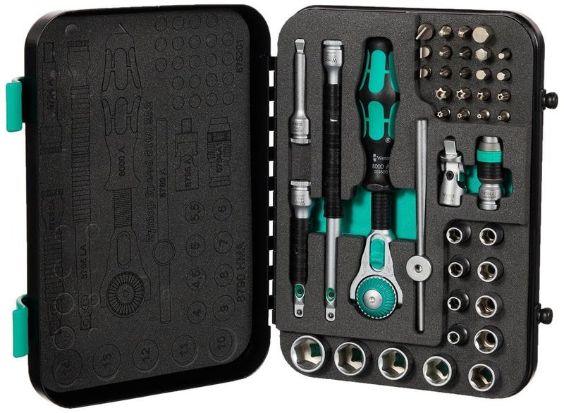 Wera 8100 SA 2 Zyklop 1/4" Metric Ratchet Set, 42-Pieces - Image 2