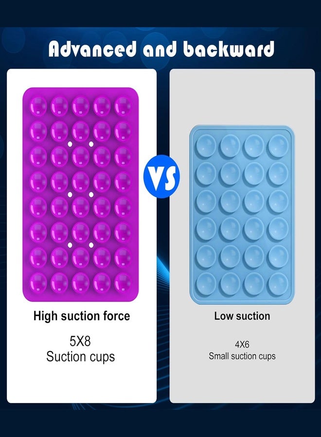 حامل موبايل بقاعدة لاصقة مزدوجة الجوانب سيليكون، إكسسوار يسمح بتثبيت الموبايل بدون اليدين، حامل قوي للموبايل لصور سيلفي وتسجيل الفيديو ومتوافق مع آيفون وأندرويد - بنفسجي - Image 4
