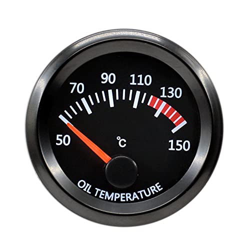 ESUPPORT Universal Car 52mm Pointer Oil Temp Temperautre Gauge Meter Kit Celsius White LED Light Pointer Indicator Dail Display Electronic - Image 1