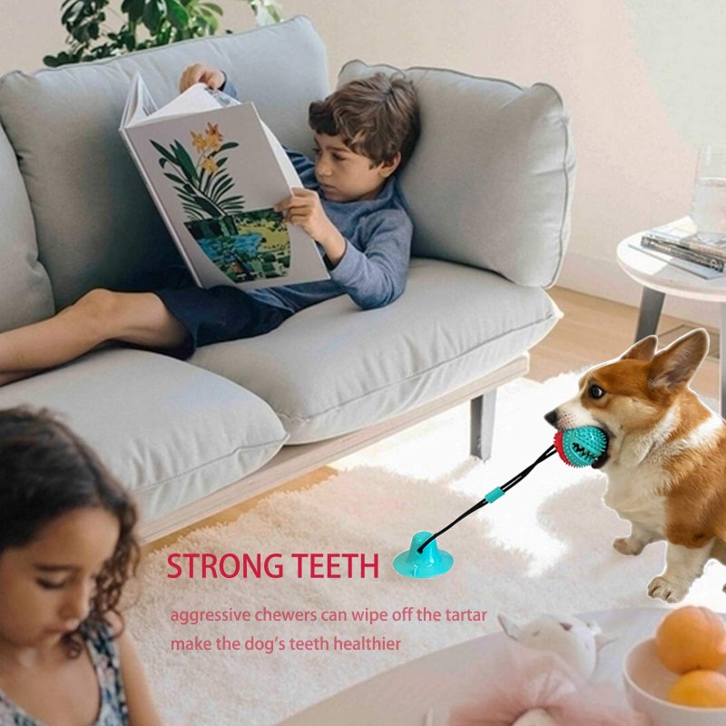 Askhald Dog Toys Chew Toys for Aggressive chewers, Puppy Training Treats Teething Rope Toys for Boredom Dog Puzzle Treat Food Dispensing Ball Toys for Puppies Teething (Blue) - Image 5
