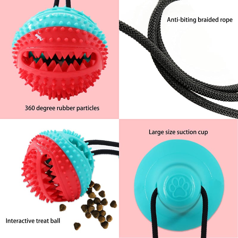 Askhald Dog Toys Chew Toys for Aggressive chewers, Puppy Training Treats Teething Rope Toys for Boredom Dog Puzzle Treat Food Dispensing Ball Toys for Puppies Teething (Blue) - Image 3