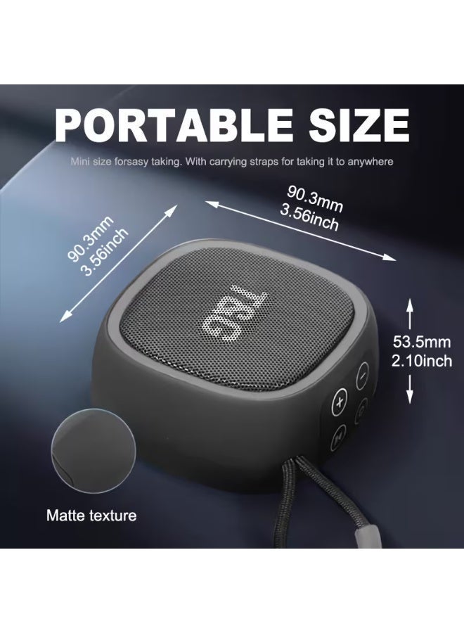 تي اند جي 659 Portable Wireless Bluetooth Speaker, Mini Bluetooth Speaker with Deep Bass, Built-in Microphone, USB Rechargeable, Hands-Free Calling, Portable Strap, Compact Stereo Speaker for Home Travel Outdoor Grey - Image 2