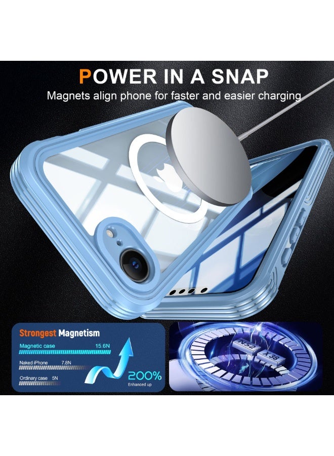 NIBEMINENT Miracase Magnetic for iPhone 16e Case Full-Body Phone with Built-in Glass Screen Protector, 【Compatible with MagSafe】 Military Drop Proof 16E Cover Bumper 6.1 inch - Image 4