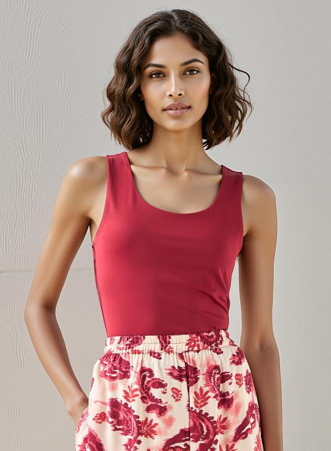 سبلاش فيڤ بلوزة بدون أكمام بقصة عادية - Image 1