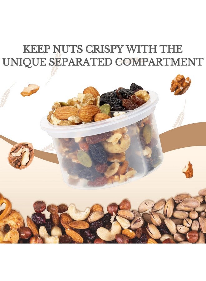 SOLIGT 4 Pack Overnight Oats Containers with Lids, Folding Spoons and Divided Compartments for Fruit & Nuts, Small Glass 16oz Mason Jars for Oatmeal Yogurt Parfait - Image 2