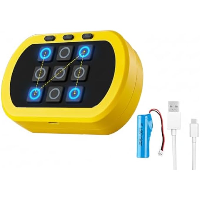 TIC TAC TOE BOLT GAME, ELECTRONIC TIC TAC TOE, 5-IN-1 SENSORY HANDHELD PUZZLE CONSOLE, PORTABLE TRAVEL GAME GIFT FOR EDUCATION AND MEMORY GROWTH EDUCATIONAL TOYS FOR 3+ BOYS AND GIRLS (YELLOW) - Image 1