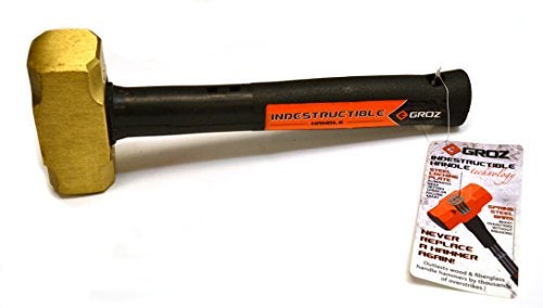 Groz 34702 12" Indestructible Brass Striking Hammer, 4 lb - Image 1