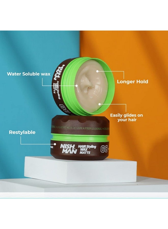 Nishman Matte Wax - Men Hairstyling Wax | Strong Hold | Non - Sticky, Restylable & Water Soluble Wax | 30 ml - Image 3