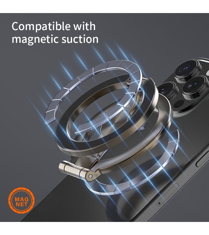 Black 2026 Smartphone Double Sided Strong Magnetic Finger Ring Holder Desktop Magnet Stand 360 Degree Rotation Bracket - Image 4