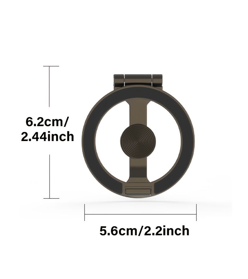 Black 2026 Smartphone Double Sided Strong Magnetic Finger Ring Holder Desktop Magnet Stand 360 Degree Rotation Bracket - Image 2
