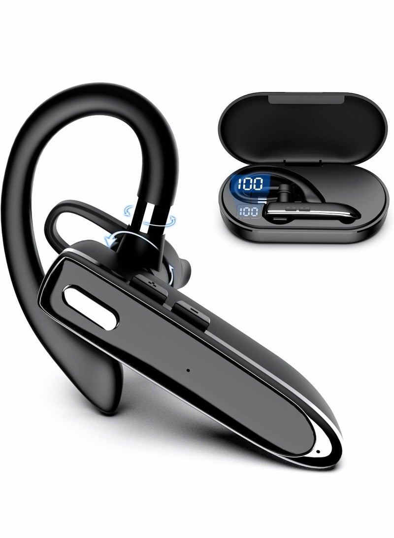 Excefore Bluetooth Earpiece for Cellphone, V5.1 Headset Wireless Headphone with Noise Canceling Microphone Office Driving, Hands-Free Earphones Compatible Android/iOS - Image 1