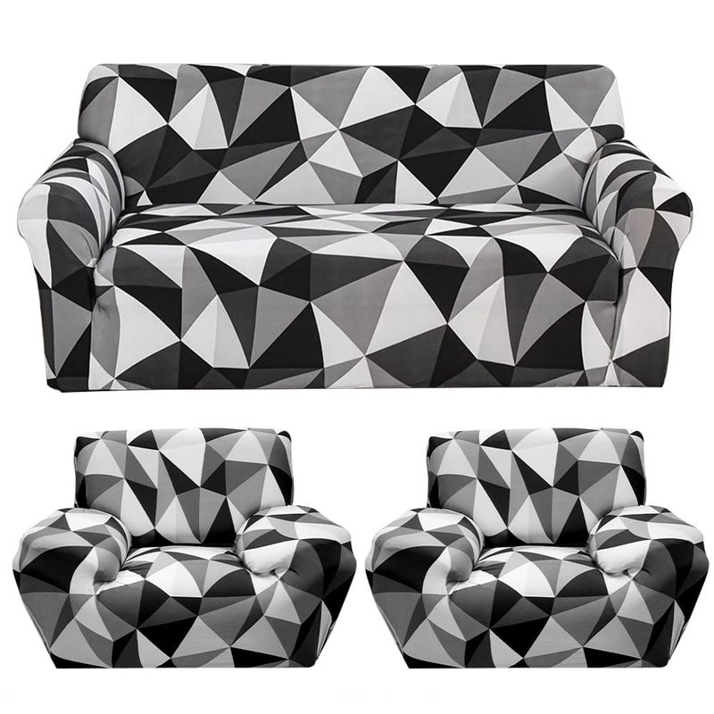 B BESTILO Sofa Cover 3 Seater and 2 Seater Fully Covered Universal 5 Seater Sofa Cover NonSlip Sticky Elastic Stretchable Sofa Set Slipcover Protector for Black Prism Five Seater 311 - Image 1