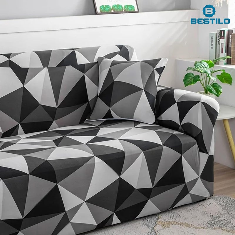 B BESTILO Sofa Cover 3 Seater and 2 Seater Fully Covered Universal 5 Seater Sofa Cover NonSlip Sticky Elastic Stretchable Sofa Set Slipcover Protector for Black Prism Five Seater 311 - Image 4