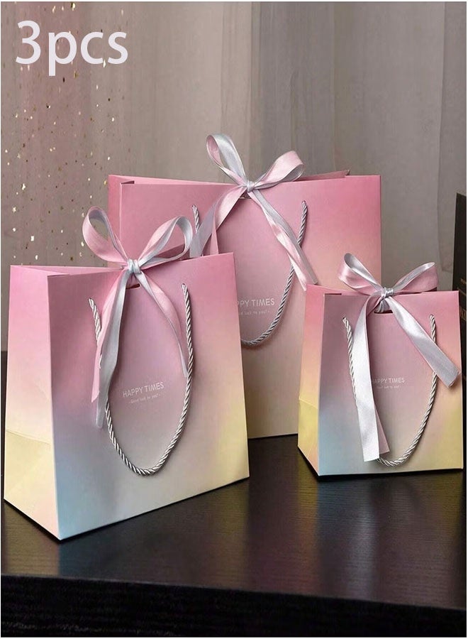 Ailily 3pcs Paper Gift Bags Consisting In Three Sizes, Large, Medium And Small, Suitable For Birthday Parties And Special Occasions. - Image 1