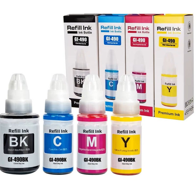 حبر إعادة تعبئة متوافق GI490 GI 490 GI-490 لطابعات PIXMA G1400/G1410/G1411/G2400/G2410/G2411/G3400/G3410/G3411/G4400 - Image 1