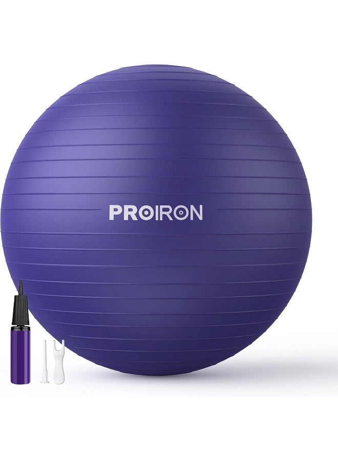 PROIRON Exercise Ball Anti-Burst Yoga Ball Chair with Quick Pump Slip Resistant Gym Ball Supports 500KG Balance Ball for Pilates Yoga Birthing Pregnancy Stability Gym Workout Training - Image 1