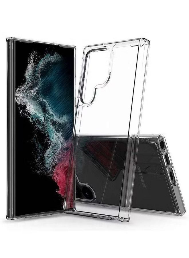 إيف حالة واضحة تمامًا لـ Samsung Galaxy S23 Ultra شفاف مضاد للخلط صدمية لوحة خلفية صلبة مع حواف TPU ناعمة واضحة - Image 1