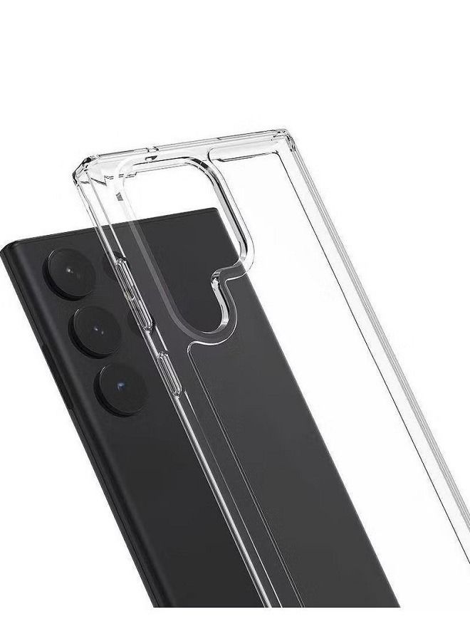 إيف حالة واضحة تمامًا لـ Samsung Galaxy S23 Ultra شفاف مضاد للخلط صدمية لوحة خلفية صلبة مع حواف TPU ناعمة واضحة - Image 2