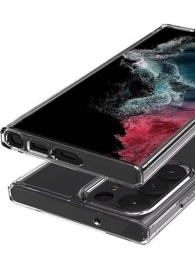 إيف حالة واضحة تمامًا لـ Samsung Galaxy S23 Ultra شفاف مضاد للخلط صدمية لوحة خلفية صلبة مع حواف TPU ناعمة واضحة - Image 4