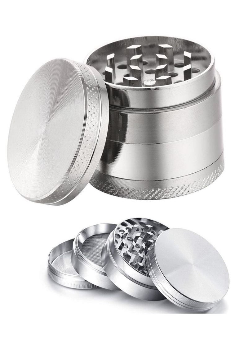 Generic - 4 Layer Spice Crusher With Magnetic Lid Silver - Image 1