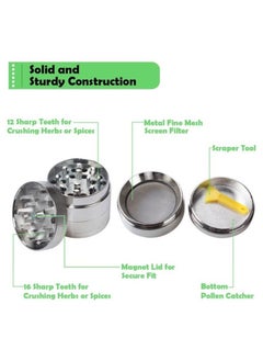 Generic 4 Layer Spice Crusher With Magnetic Lid Silver  - Image 3