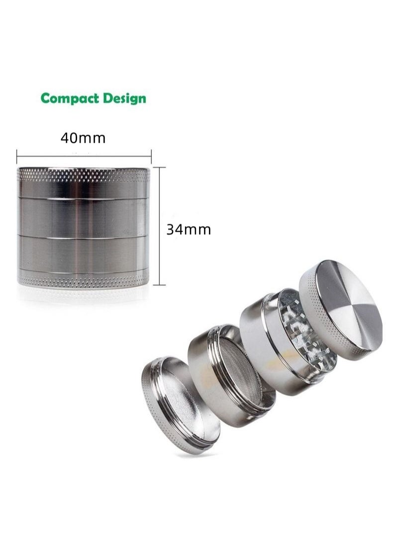 Generic - 4 Layer Spice Crusher With Magnetic Lid Silver - Image 1