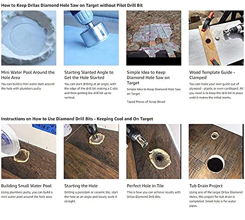 A TO Z GLASS A TO Z Glass Drill Bit Tile Marble Glass Ceramic 50 mm Diamond Coated Core Set of 2 Nos  - Image 5