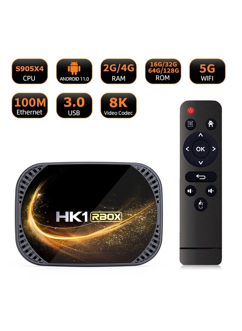 HK1 RBOX X4S TV BOX S905X4 Android 11.0 2GB/16GB 8k 5G WIFI Media Player - Image 1