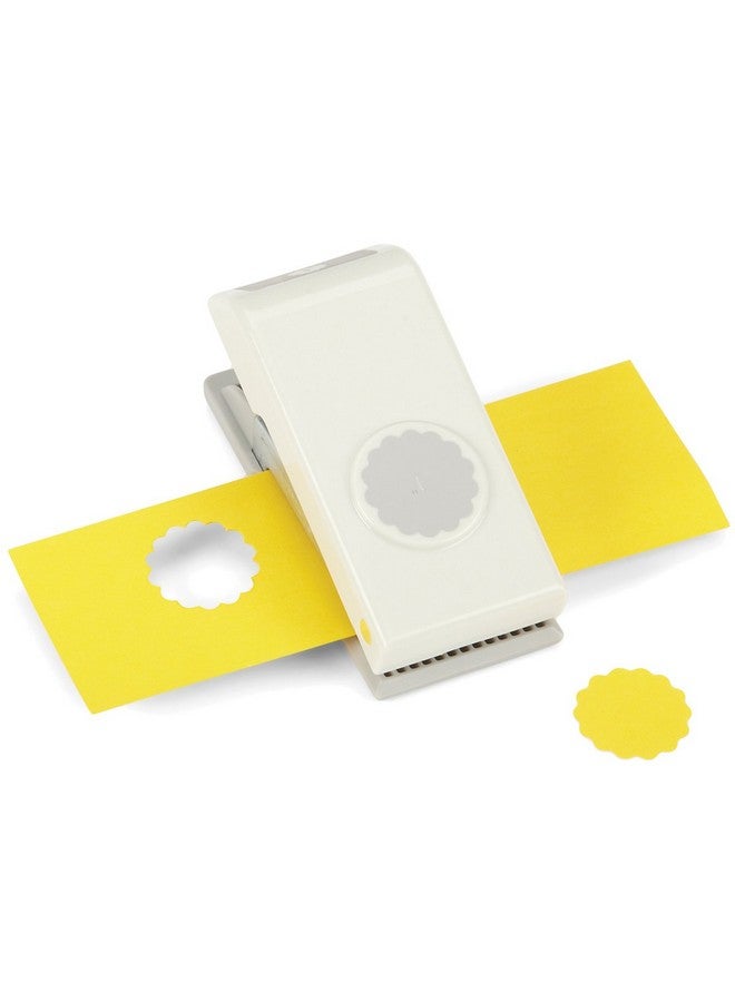 EK Tools Circle Punch 1Inch Scalloped Edge New Package White - Image 1