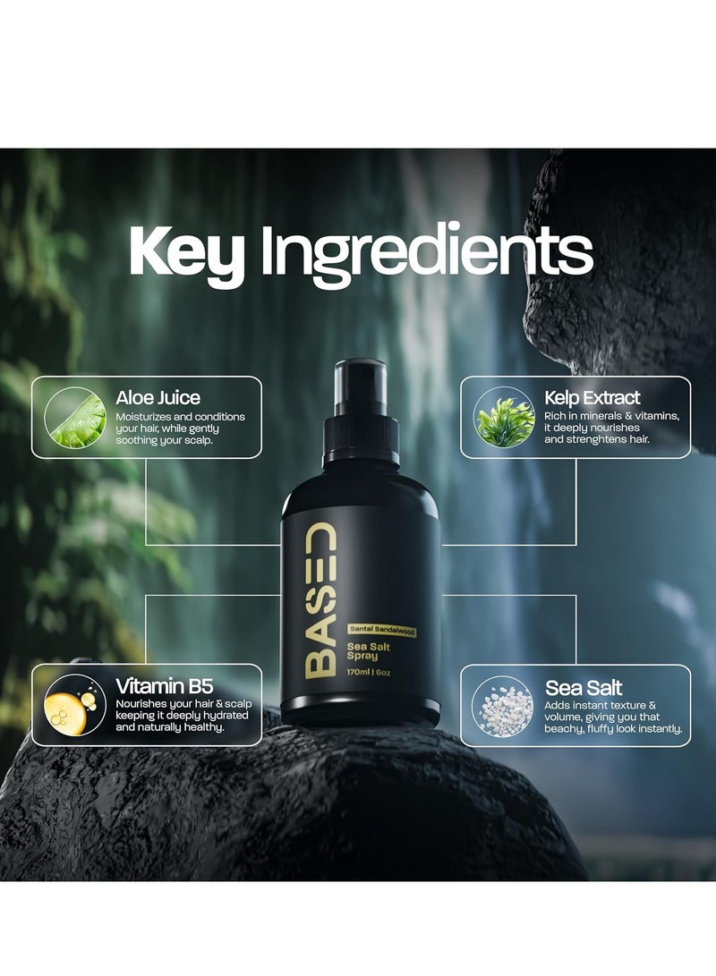 استنادا الي BASED BODYWORKS Sea Salt Spray, Natural Finish Sea Salt Spray for Hair, Gives Volume and Texture, Enriched with Seaweed and Vitamin B5, Lightweight and Non-Greasy, Paraben Free - Image 3