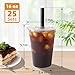 lucdnc 25 Sets 16oz Disposable Clear Plastic Cups with Lids and Smoothies Straws Party Drinking Cups for MilkshakesCold Coffee - Image 4