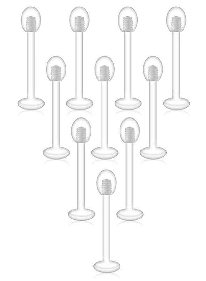 D.Bella 16G Clear UV Flexible Acrylic Labret Lip Ring Tragus Retainer Clear Helix Cartilage Earring Stud Piercing Jewelry Retainer 10pcs 10mm - Image 1
