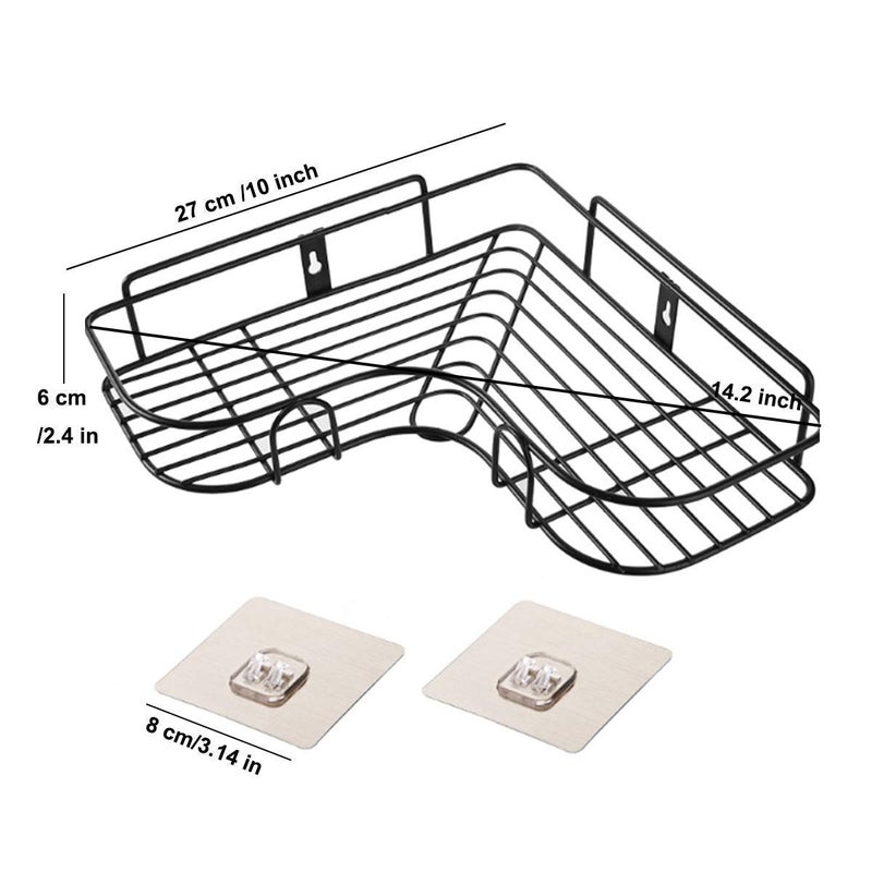 Krupasadhya Multipurpose Kitchen Bathroom Corner Shelf Wall Mount Storage Rack Bathroom Rack Stainless Bathroom Corner Shelf Organizer Storage Bathroom ShelfShelves Corner Black - Image 5