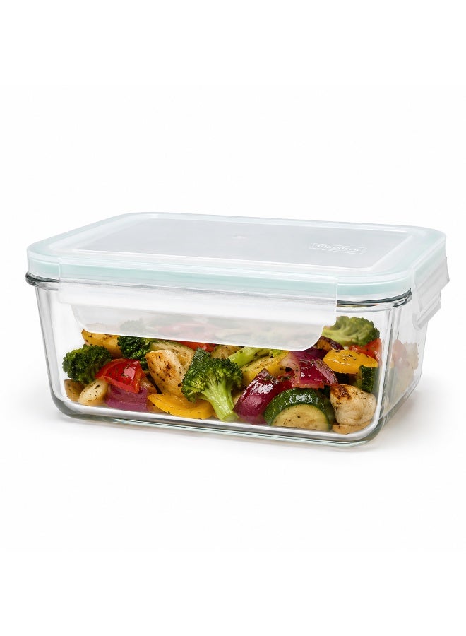 Glasslock Rectangular Glass Food Storage Container 1100ml Airtight BPA Free Microwave Safe - Image 1