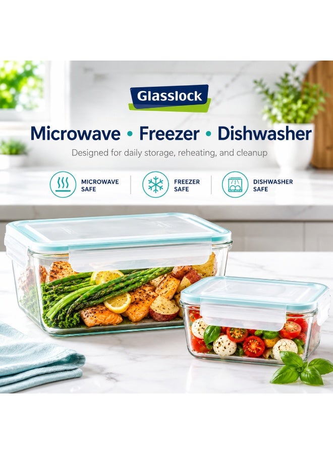 Glasslock Rectangular Glass Food Storage Container 1100ml Airtight BPA Free Microwave Safe - Image 3