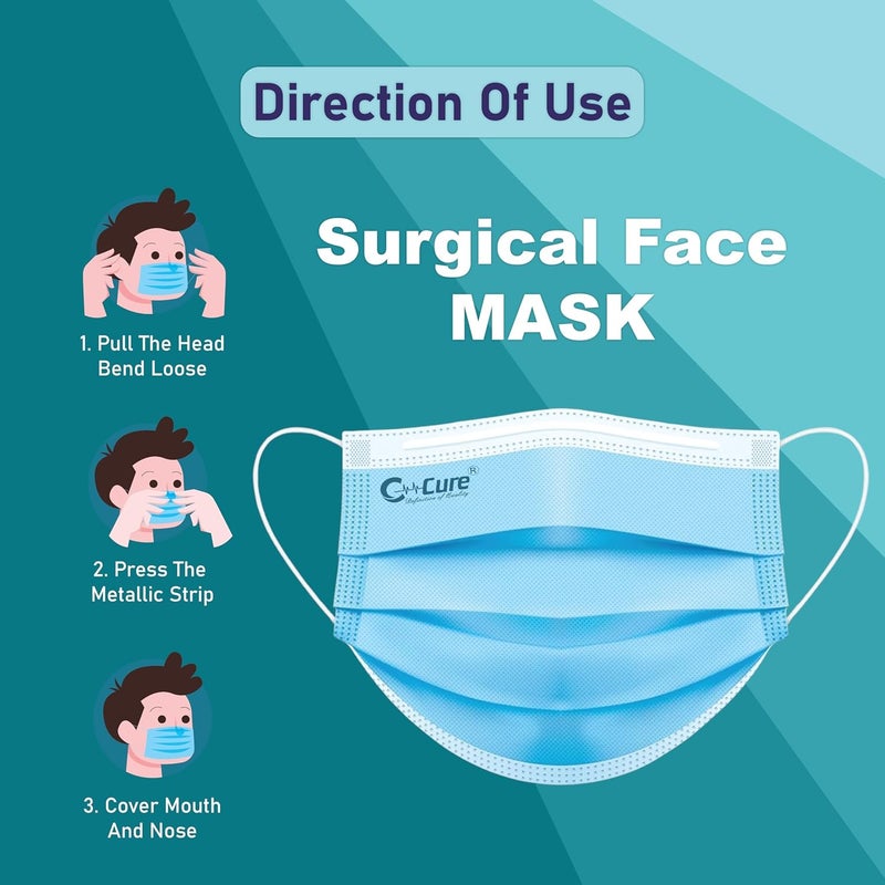C-Cure 3 Ply Non Woven Face Mask For Men And Women Surgical Face Mask For Pollution Protection - Image 3