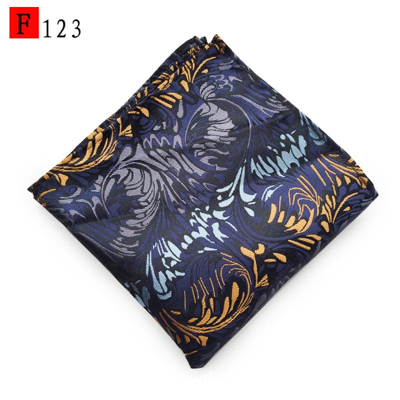 general Men's Floral Jacquard Pocket Square Handkerchief with Rolled Hem - Image 1