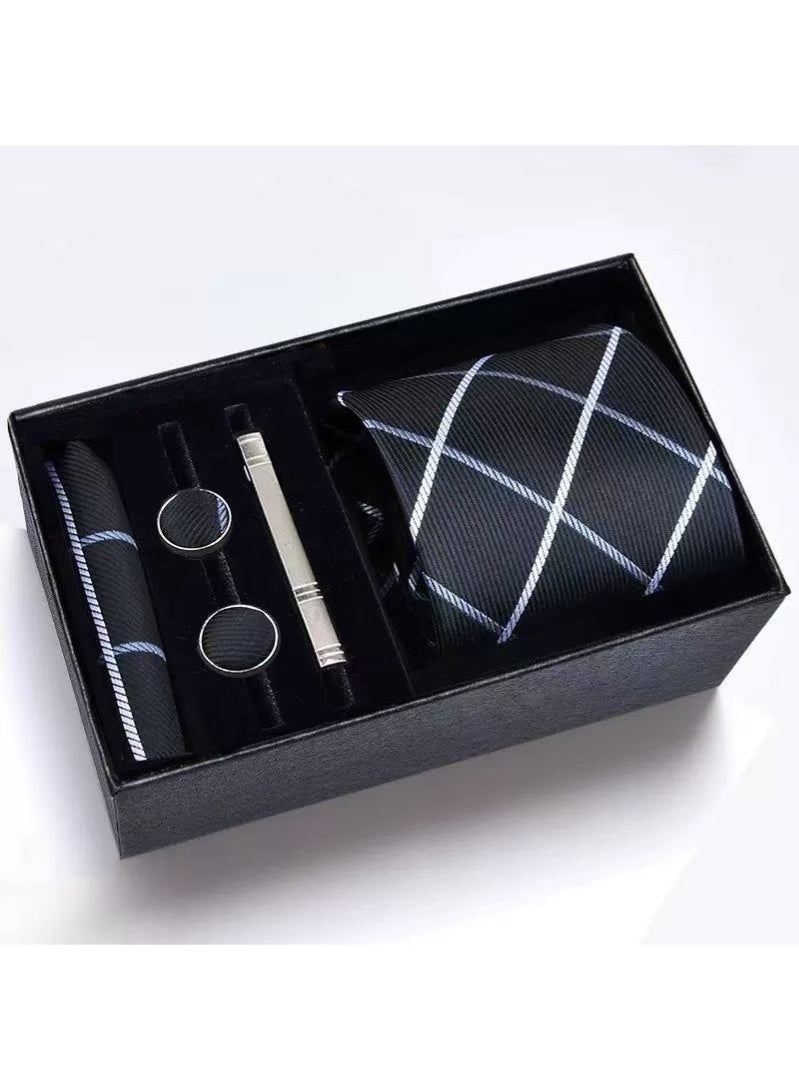 أروى المألوف المشارب ربطة العنق دعوى هدية مربع مجموعة (التعادل ، جيب مربع ، أزرار أكمام ، التعادل كليب مجموعة) - Image 1