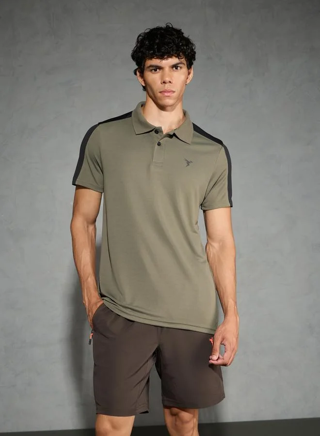 تكنوسبورت Technosport Men Color Block Relaxed Fit Polo