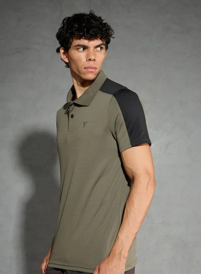 تكنوسبورت Technosport Men Color Block Relaxed Fit Polo