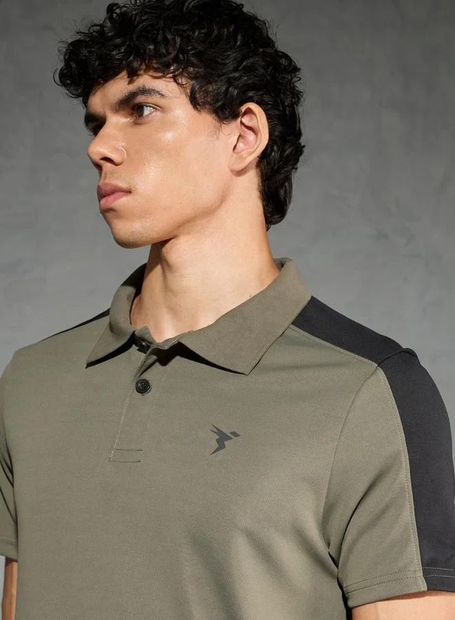 تكنوسبورت Technosport Men Color Block Relaxed Fit Polo